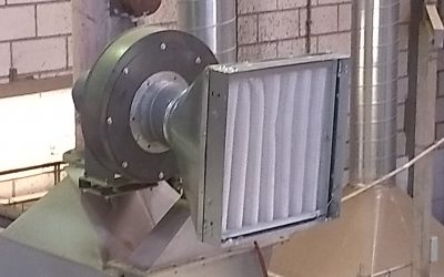 Filtración entrada aire a quemador para proteger un intercambiador de calor.